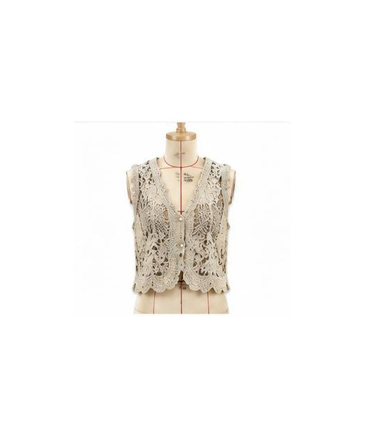 Crochet lace vest