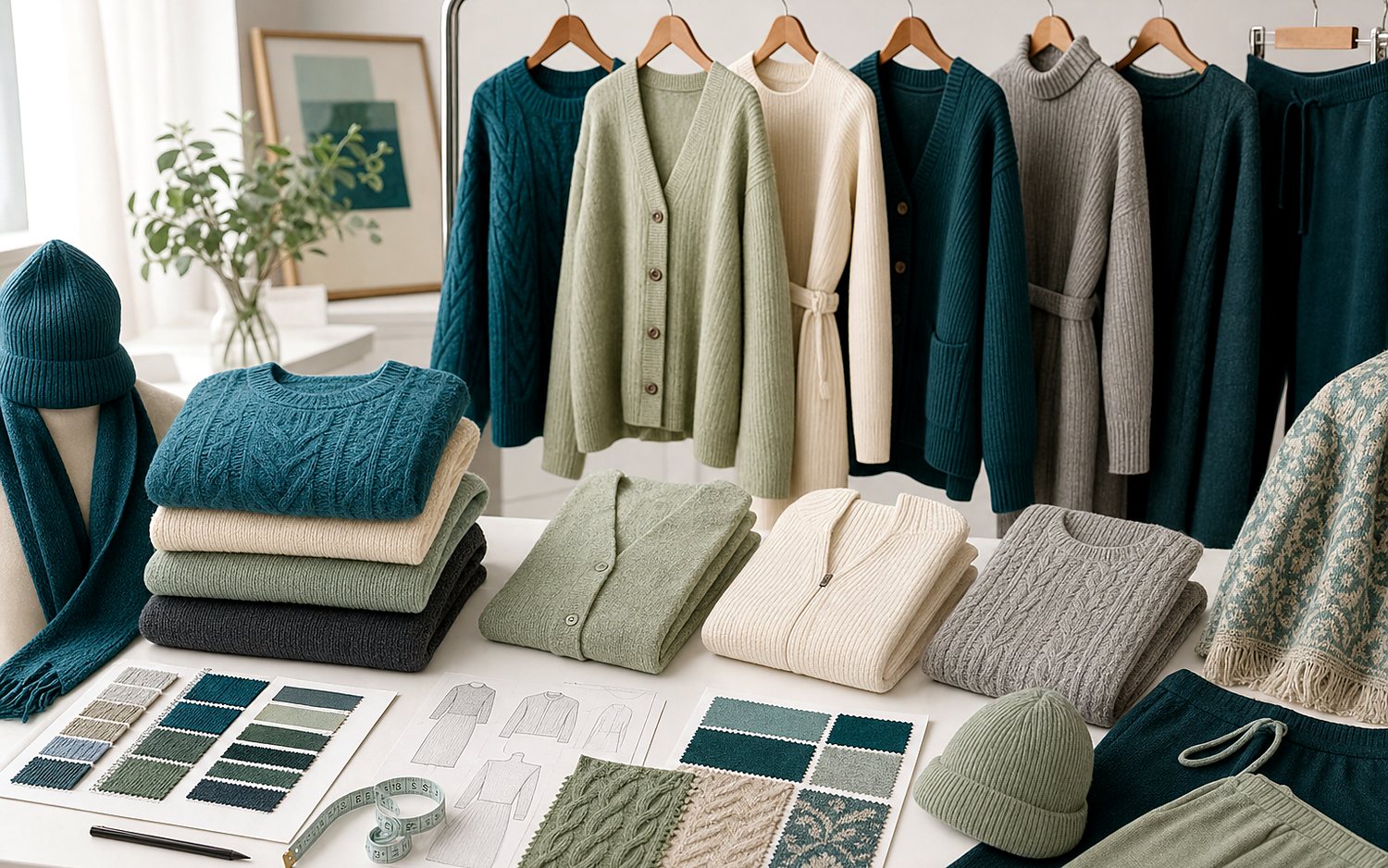 Knitwear finishing and quality review area
