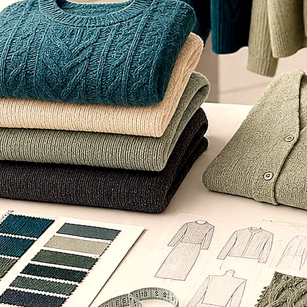 Alpaca blend yarn and knitwear material reference
