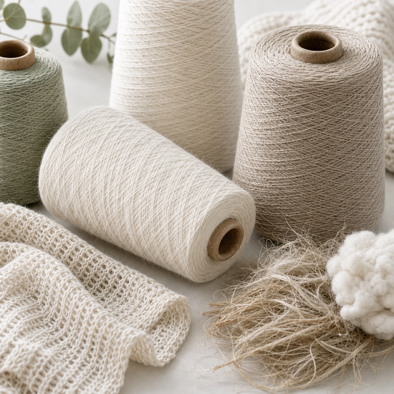 Cotton linen blend yarn and breathable knit texture